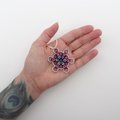 Bisexual pride snowflake ornament, handmade LGBTQ chainmail holiday decoration
