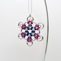 Bisexual pride snowflake ornament, handmade LGBTQ chainmail holiday decoration