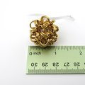 Gold Christmas ornament, chainmail ball holiday decoration or bag charm
