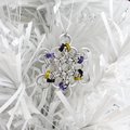 Nonbinary pride snowflake ornament, handmade LGBTQ chainmail holiday decoration