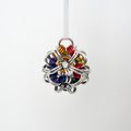 Gay pride ball ornament, rainbow chainmail LGBTQ holiday decoration