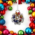 Gay pride ball ornament, rainbow chainmail LGBTQ holiday decoration