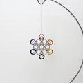 Gay pride snowflake ornament, handmade rainbow chainmail holiday decoration