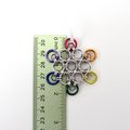 Gay pride snowflake ornament, handmade rainbow chainmail holiday decoration