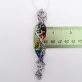Progress pride flag icicle ornament, handmade chainmail spiral in rainbow, trans, and BIPOC colors
