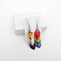 Intersex inclusive progress pride flag earrings, mismatched LGBTQIA chainmail scales jewelry