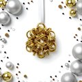 Gold Christmas ornament, chainmail ball holiday decoration or bag charm