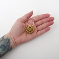Gold Christmas ornament, chainmail ball holiday decoration or bag charm