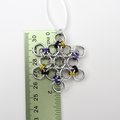 Nonbinary pride snowflake ornament, handmade LGBTQ chainmail holiday decoration