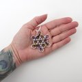 Nonbinary pride snowflake ornament, handmade LGBTQ chainmail holiday decoration