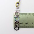 Intersex inclusive progress pride flag earrings, simple mismatched LGBTQ+ handmade chainmail jewelry