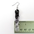 Handmade Chainmail Double Spiral Earrings - Ombre Black to Silver