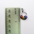 Minimalist Gay Pride Pendant with Floating Rainbow Rings - Handmade LGBTQ Jewelry