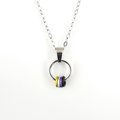 Minimalist Nonbinary Pride Pendant - Floating Rings in Yellow, White, Purple, Black