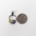 Minimalist Nonbinary Pride Pendant - Floating Rings in Yellow, White, Purple, Black