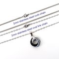 Black ombre pendant necklace, handmade chainmail love knot, small minimalist jewelry