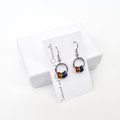 Minimalist Gay Pride Earrings with Floating Rainbow Rings - Handmade Jewelry
