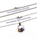 Minimalist Gay Pride Pendant with Floating Rainbow Rings - Handmade LGBTQ Jewelry