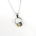 Minimalist Nonbinary Pride Pendant - Floating Rings in Yellow, White, Purple, Black