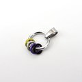 Minimalist Nonbinary Pride Pendant - Floating Rings in Yellow, White, Purple, Black