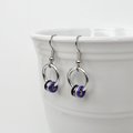 Minimalist Asexual Pride Earrings with Floating Rings in Ace Flag Colors - Handmade LGBTQIA Jewelry