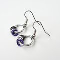 Minimalist Asexual Pride Earrings with Floating Rings in Ace Flag Colors - Handmade LGBTQIA Jewelry