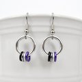Minimalist Asexual Pride Earrings with Floating Rings in Ace Flag Colors - Handmade LGBTQIA Jewelry