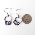 Minimalist Asexual Pride Earrings with Floating Rings in Ace Flag Colors - Handmade LGBTQIA Jewelry