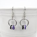 Minimalist Asexual Pride Earrings with Floating Rings in Ace Flag Colors - Handmade LGBTQIA Jewelry