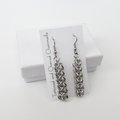 Silver Aluminum Chainmail Earrings, Handmade Full Persian Weave, Lightweight Everyday Jewelry