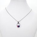Minimalist Bisexual Pride Pendant with Pink, Purple, & Blue Floating Rings - Handmade LGBTQ Jewelry