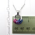 Minimalist Bisexual Pride Pendant with Pink, Purple, & Blue Floating Rings - Handmade LGBTQ Jewelry
