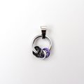 Minimalist Asexual Pride Pendant with Floating Rings in Ace Flag Colors - Handmade LGBTQ+ Jewelry