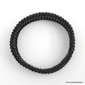 Gray and black bracelet for women or men, stretchy chainmail bracelet, Euro 6 in 1 weave, rubber bracelet