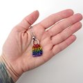Rainbow Chainmail Mesh Tile Pendant, Gay Pride Flag Necklace - Handmade LGBTQ Jewelry