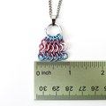 Transgender Pride Mesh Tile Pendant, Handmade Chainmail LGBTQ Flag Necklace