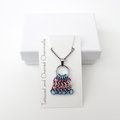 Transgender Pride Mesh Tile Pendant, Handmade Chainmail LGBTQ Flag Necklace