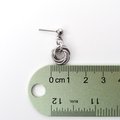 Silver Mini Love Knot Earrings - Minimalist Handmade Anodized Aluminum Jewelry with Post Ear Wires