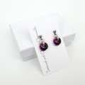 Mauve Violet Black Mini Chainmail Love Knot Drop Earrings: Handmade Minimalist Anodized Aluminum Jewelry