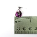 Mauve Violet Black Mini Chainmail Love Knot Drop Earrings: Handmade Minimalist Anodized Aluminum Jewelry