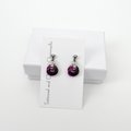 Mauve Violet Black Mini Chainmail Love Knot Drop Earrings: Handmade Minimalist Anodized Aluminum Jewelry