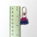 Bisexual Pride Bag Charm, LGBTQ Chainmail Zipper Pull - Pendant Necklace Option