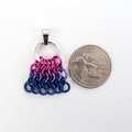 Bisexual Pride Bag Charm, LGBTQ Chainmail Zipper Pull - Pendant Necklace Option