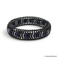 Ace pride bracelet, stretchy chainmail bracelet, asexual pride jewelry; black, gray, white, purple