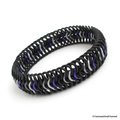 Ace pride bracelet, stretchy chainmail bracelet, asexual pride jewelry; black, gray, white, purple