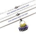 Nonbinary Pride Chainmail Zipper Pull or Bag Charm, Pendant Necklace Option