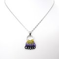 Nonbinary Pride Chainmail Zipper Pull or Bag Charm, Pendant Necklace Option
