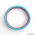 Transgender pride bracelet, stretchy chainmail bracelet, trans pride jewelry, pink, white, light blue rubber bracelet