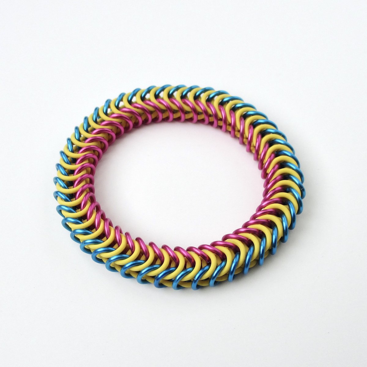 Pan pride stretch bracelet, chainmail box chain