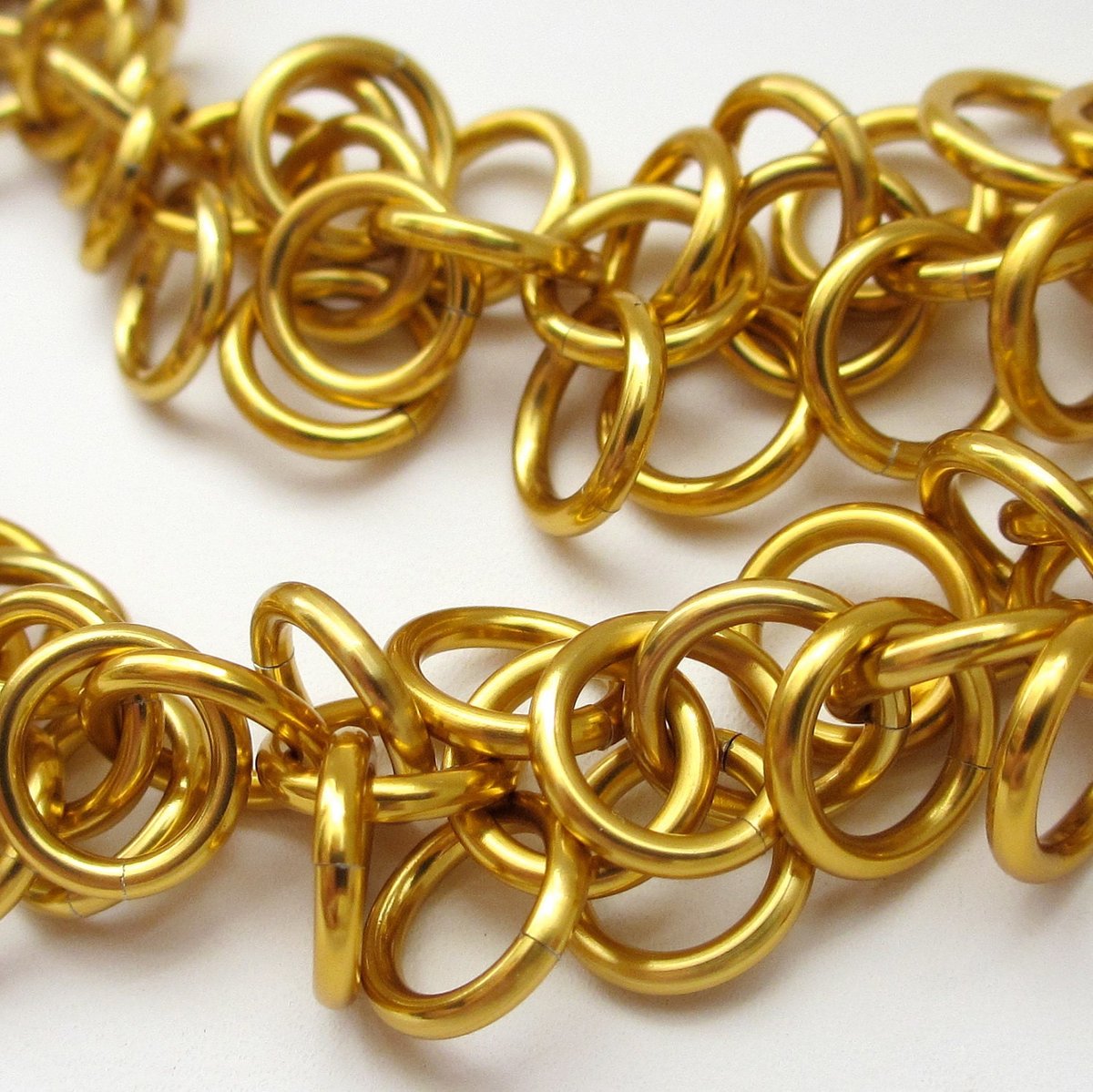 Clearance 40% off, Chainmaille shaggy loops necklace in gold aluminum